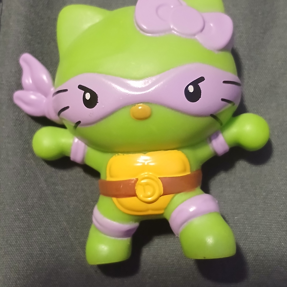 Green and Purple Cat Figurine